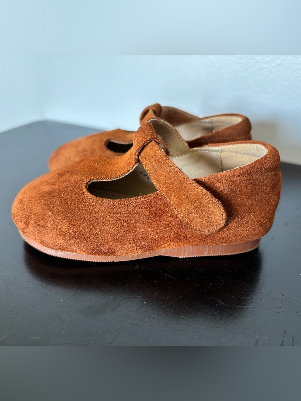 Otter Momo Cognac Suede Mary Jane T-Strap Shoes Size 6 Toddler - Picture 3 of 10